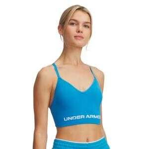 NWT Under Armour Vanish Seamless Low Sports Bra in harbour blue color.